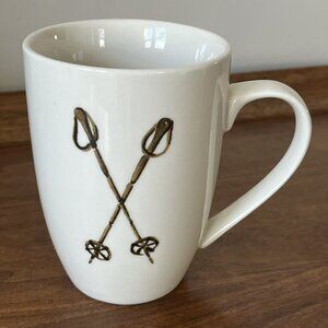 Chehoma Ascentielle E Ski Pole Mug Garnet Hill Cream Brown 12 oz. Coffee Cup